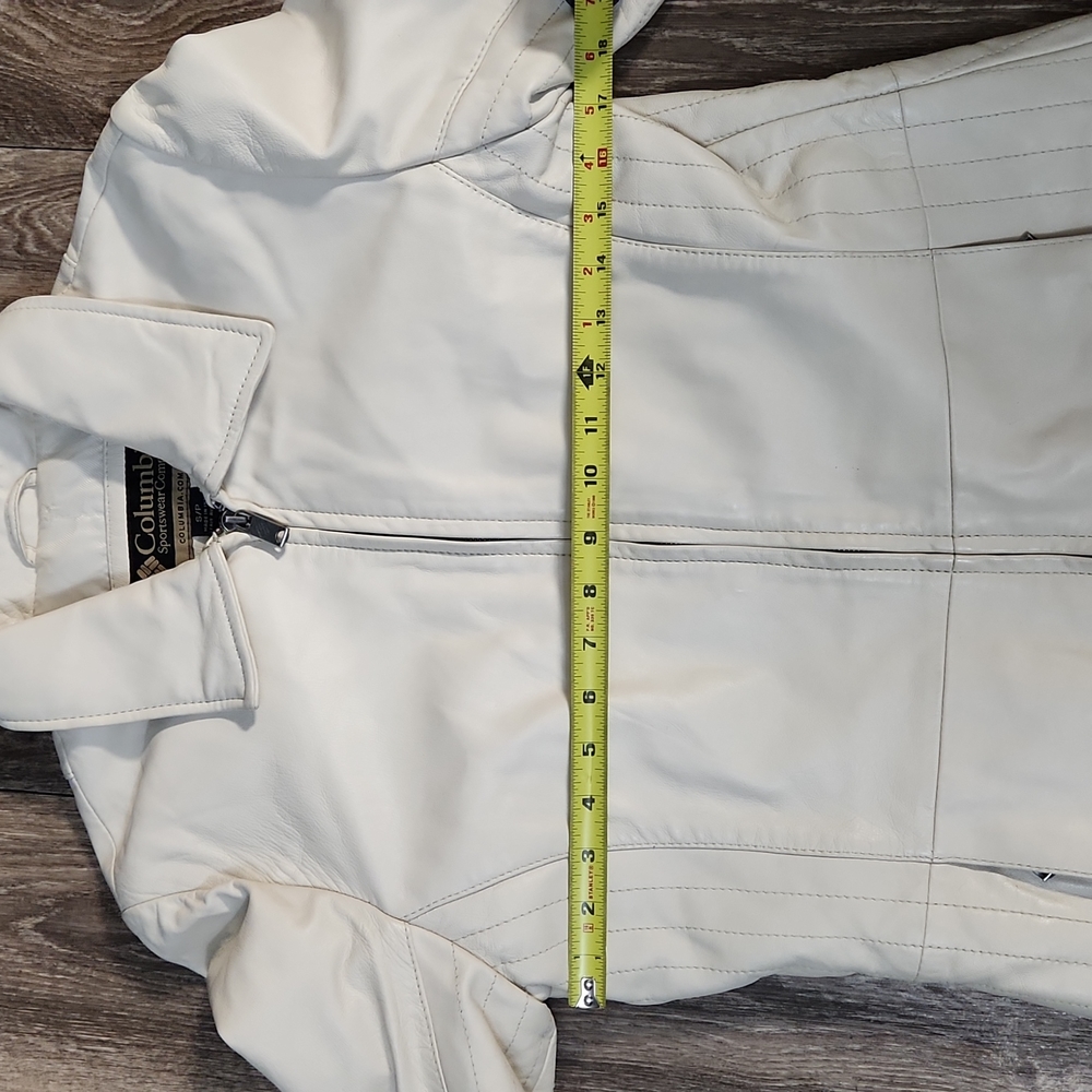 Columbia Women's Cream Leather Jacket Size Small - Picture 4 of 8